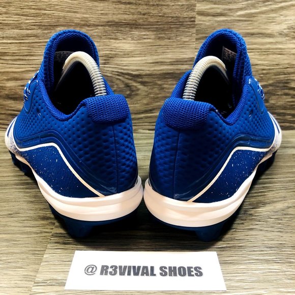 NWOB Adidas Men's Icon V Bounce Royal/White Baseball Cleats- Sz 10.5 - Picture 4 of 10